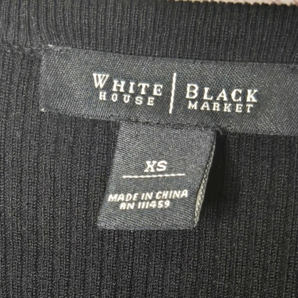 White House Black Market Short Sleeve Black Cardigan - Picture 3 of 3